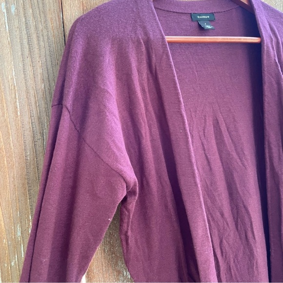 HALOGEN Women’s Burgundy Soft Open Front‎ Cardigan Viscose Cashmere Size Small - Picture 3 of 12